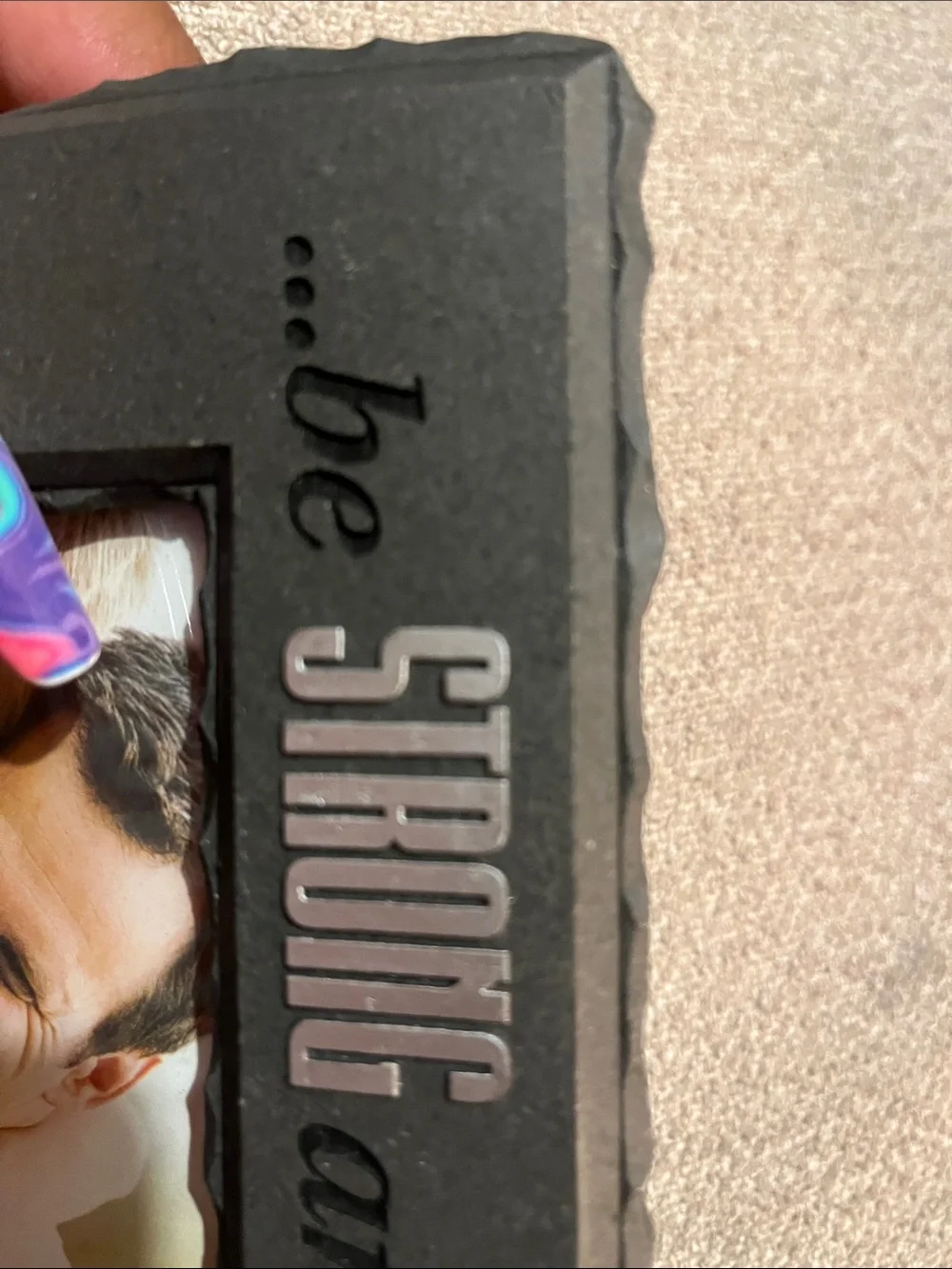 Cast Stone - “Be Strong and Courageous” Black Photo Frame